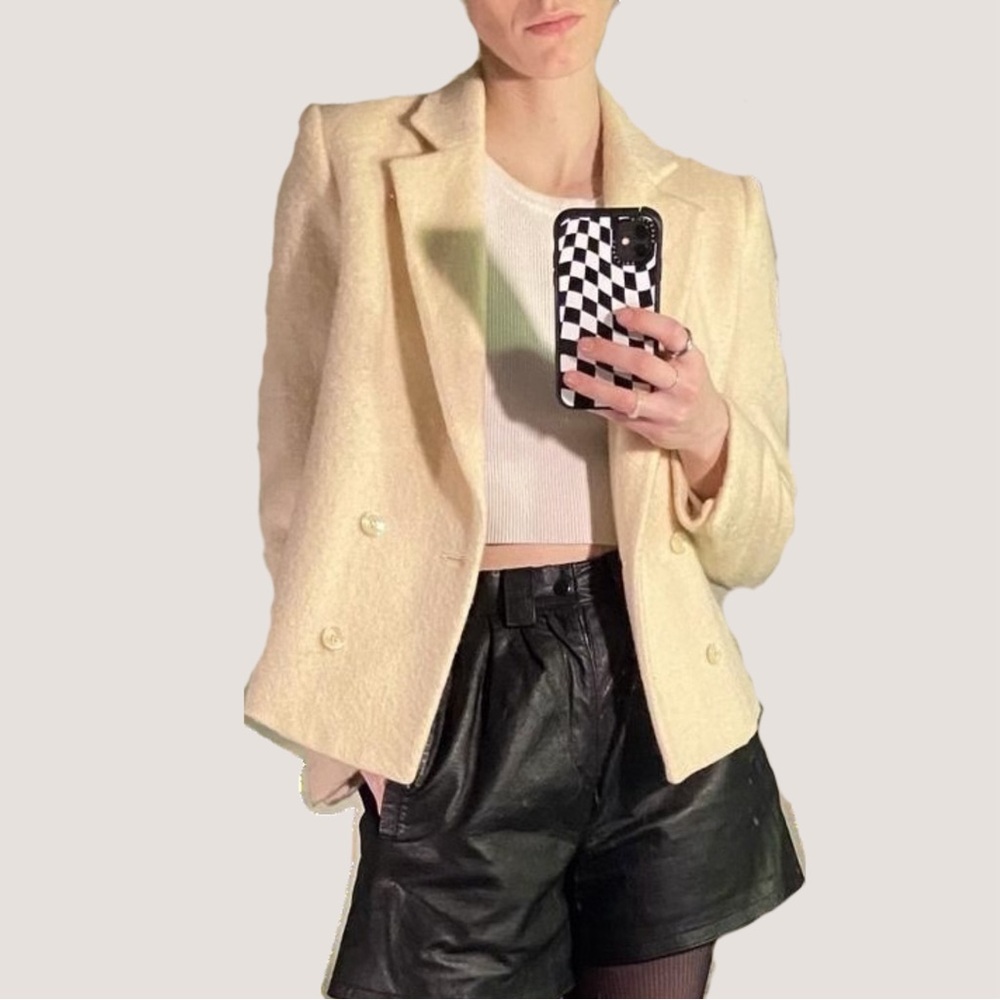 Vintage Cream wool blazer jacket